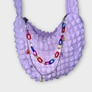 Y2K Popcorn Fabric Purple Bag